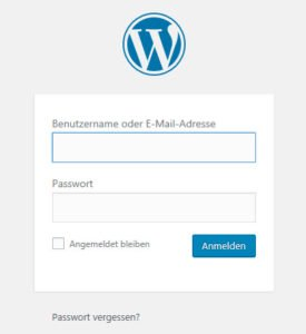 WordPress Admin Anmeldung