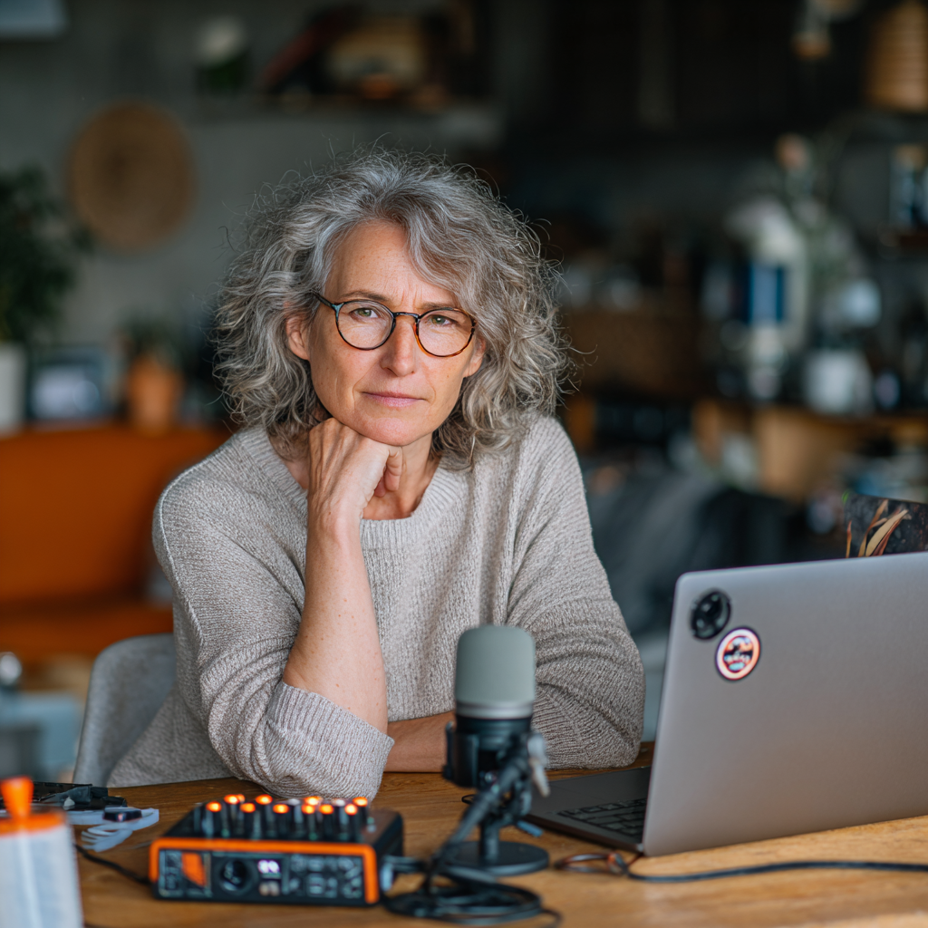 KI-genereiert: frustriert schauende Frau am Laptop