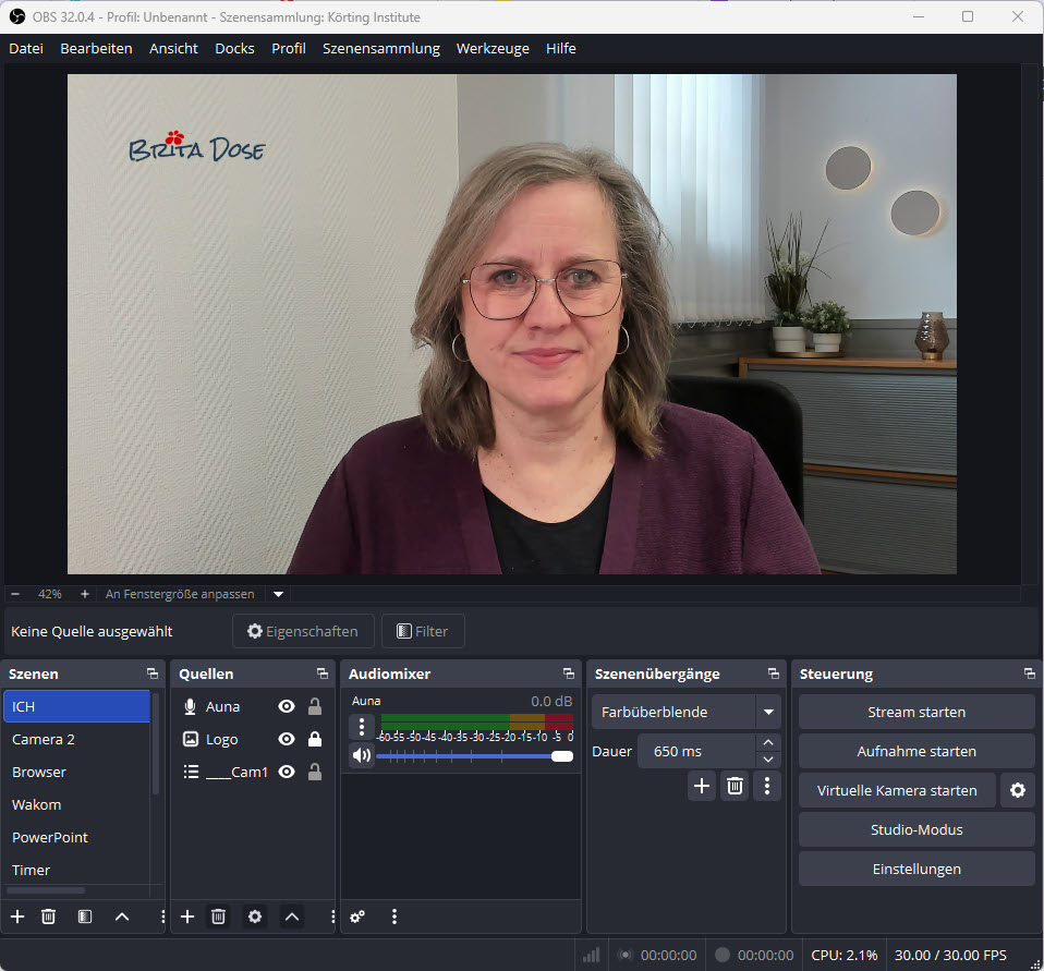 Brita Dose im OBS-Fenster